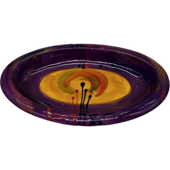 Cooks New Zealand Art Pottery Oval Serving Bowl Vegetables Pasta 17 X 11  Modern - Picture 1 of 11